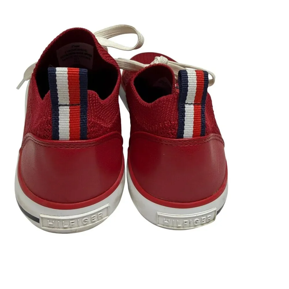 Tommy Hilfiger Gessie Sneaker Shoe Mesh Knit Slip On Women Red 7.5 - Picture 8 of 14